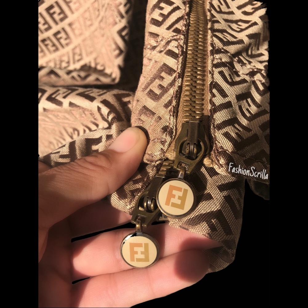 Fendi Vintage Mini Dress Trench Coat Jacket Monogram FF Logo Zucca Canvas Zip Up - Picture 13 of 16